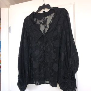 Sheer, black, SHEIN blouse.